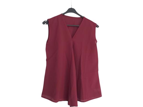 Luchtig mouwloos \shirt bordeaux rood M