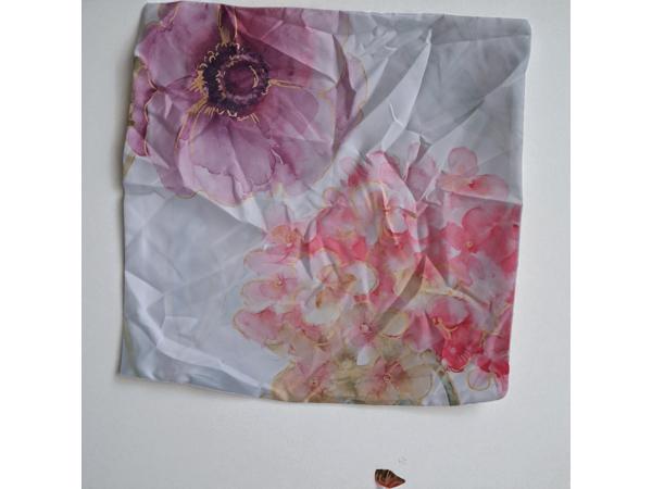 Set van 4 kussenhoezen pastel bloemen print 40x40cm