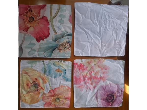 Set van 4 kussenhoezen pastel bloemen print 40x40cm