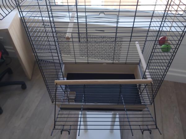 Parkietenkooi met standaard