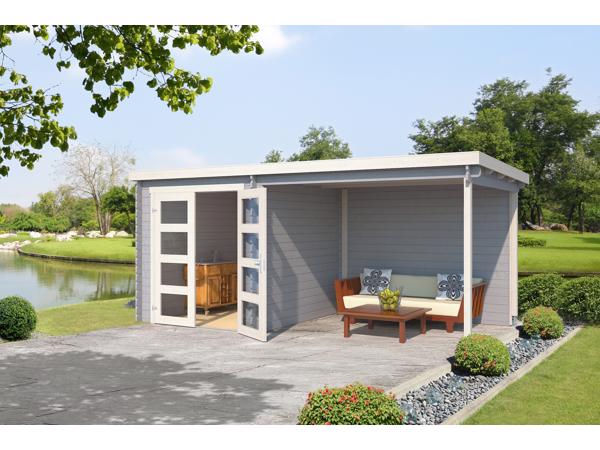 Blokhut met overkapping Helena 472x230 Onbehandeld vuren