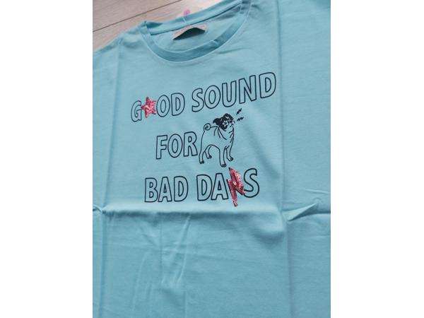 Glo-Story t-shirt good sound turquoise 158