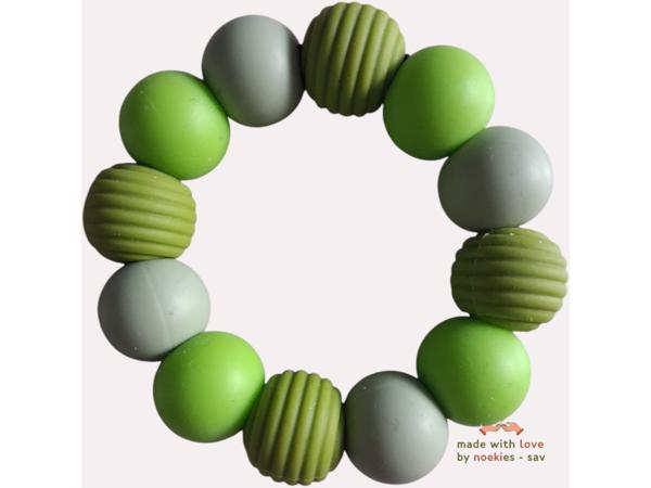 Noekies Handgemaakte Bijtring appelgroen - Nieuw!