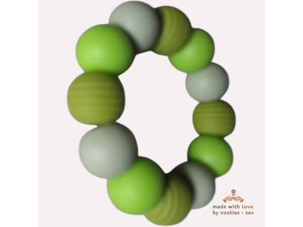 Noekies Handgemaakte Bijtring appelgroen - Nieuw!