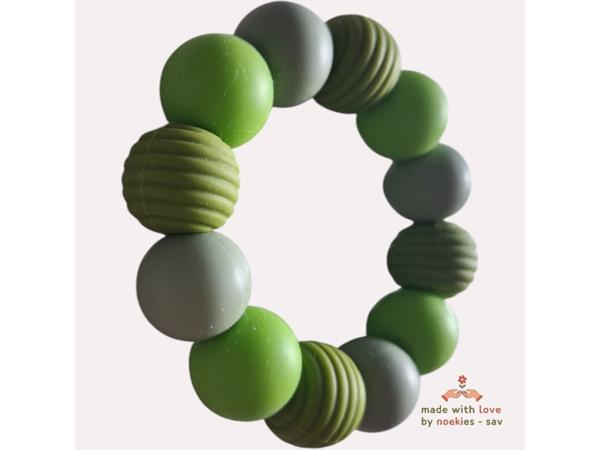 Noekies Handgemaakte Bijtring appelgroen - Nieuw!