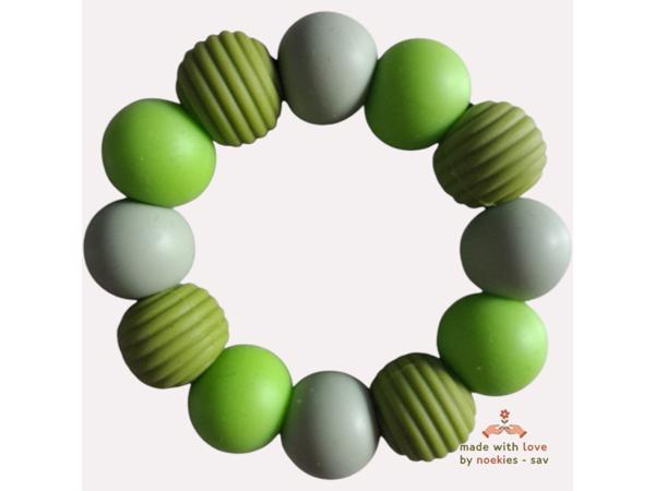 Noekies Handgemaakte Bijtring appelgroen - Nieuw!