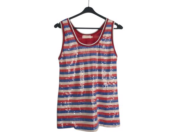 JCL glitter top rood wit blauw M/L