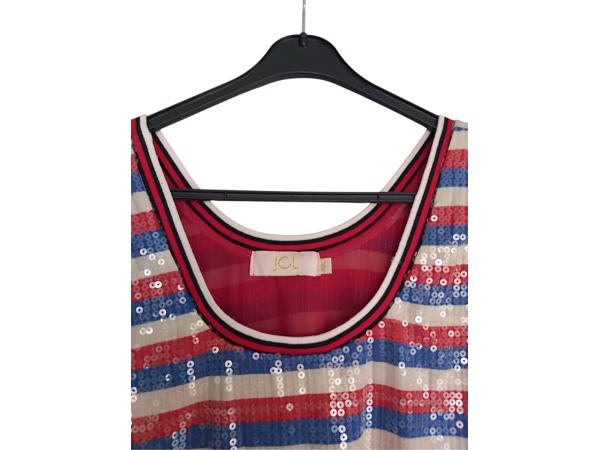 JCL glitter top rood wit blauw M/L