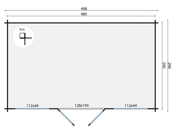 Blokhut - Tuinhuis Zerja | 28 mm | onbehandeld