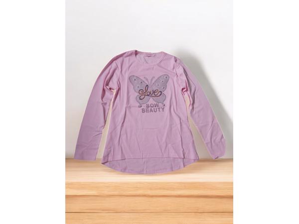 Seagull longsleeve t-shirt rose vlinder glitter 158/164