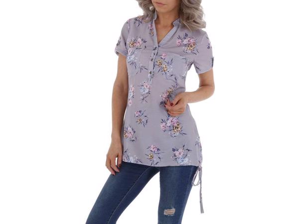 Metrofive bloemen tuniek shirt grijs S/36