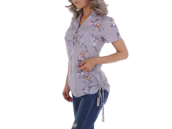 Metrofive bloemen tuniek shirt grijs S/36