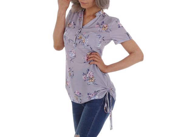 Metrofive bloemen tuniek shirt grijs S/36