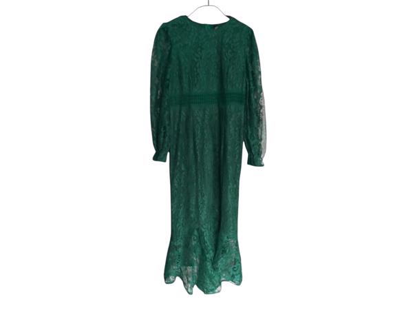 Donkergroene feestjurk van kant XL
