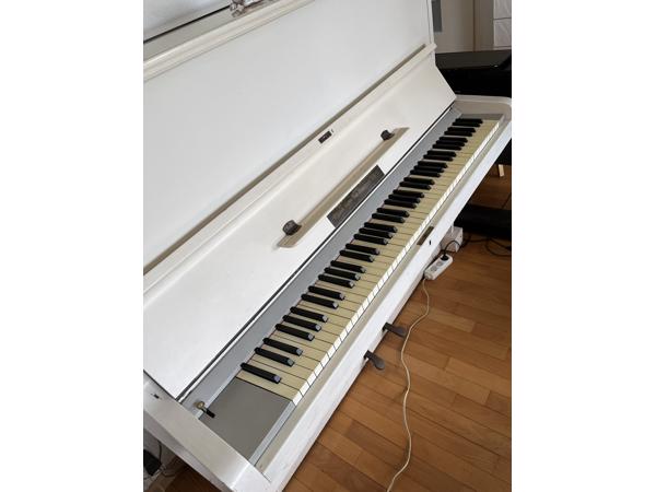 Ritter Halle piano, wit, functioneert goed, lang niet gestemd maar geen ontstemde tonen.