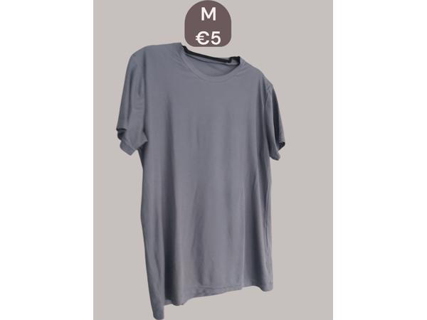 Heren t-shirt effen grijs M