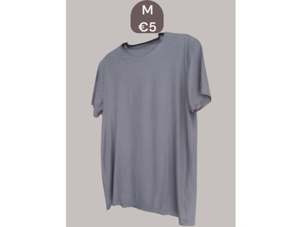 Heren t-shirt effen grijs M