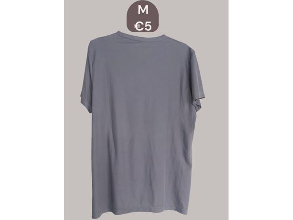 Heren t-shirt effen grijs M