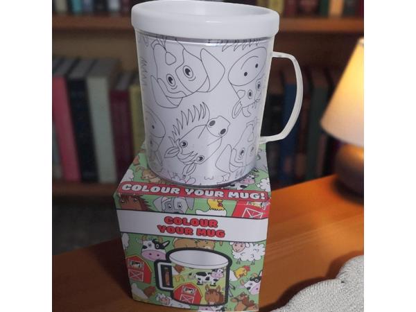 kleur je eigen beker - boerderij dieren - met 3 tekeningen