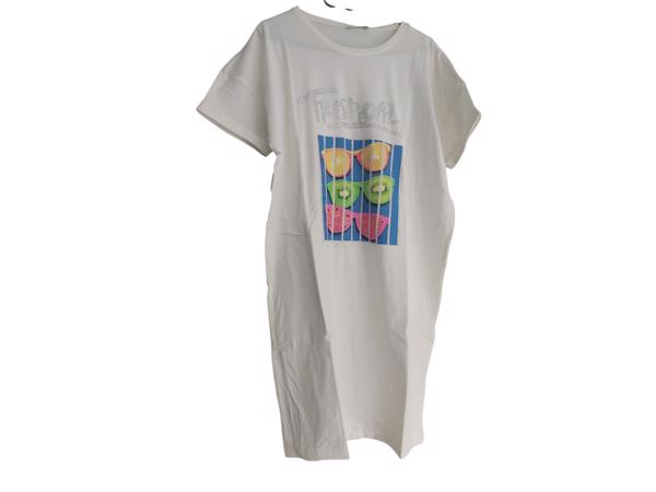 Shirt jurk Tropical fruit wit M met een vlekje