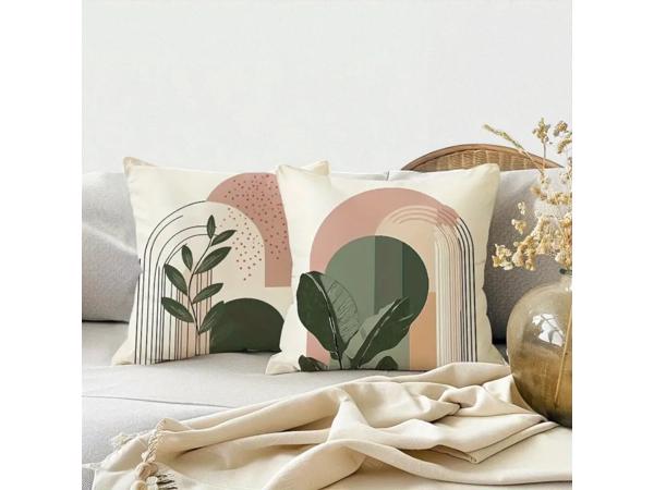 Set van 4 kussenhoezen bohemian groen roze 45x45cm