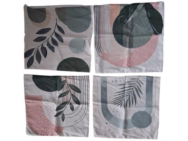 Set van 4 kussenhoezen bohemian groen roze 45x45cm