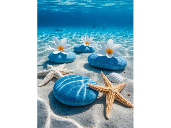 50x40cm Diamond Painting zee schelpen (vierkant) nr 12