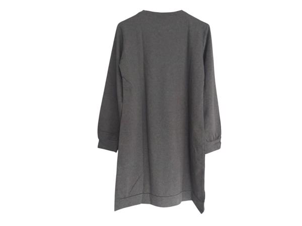 Sweat jurk strass steentjes grijs L/XL