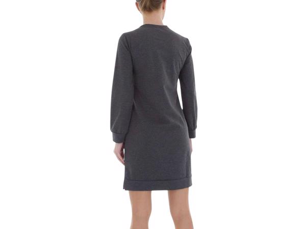 Sweat jurk strass steentjes grijs L/XL