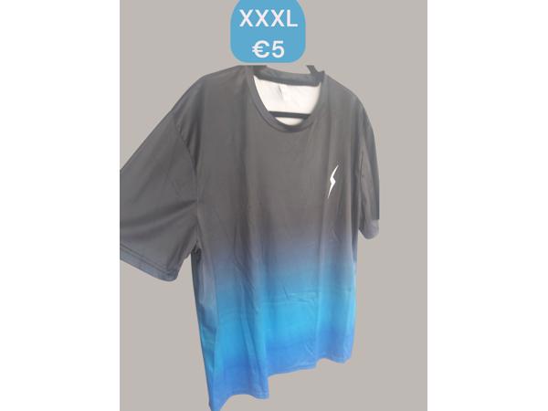 Heren t-shirt blauw overlopend XXXL