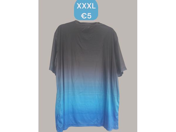 Heren t-shirt blauw overlopend XXXL