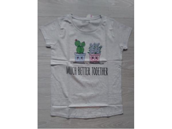 Glo-Story t-shirt much better together glitter grijs 164