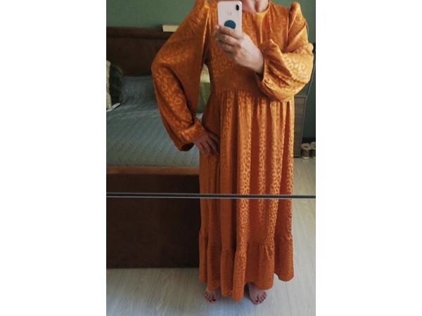 Oranje panterprint jurk XL