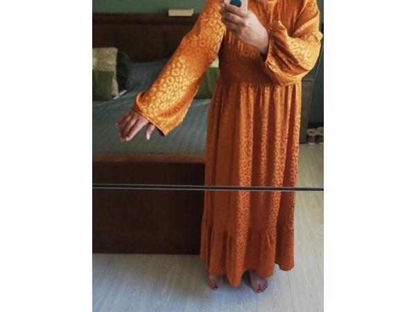 Oranje panterprint jurk XL