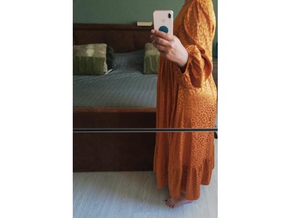 Oranje panterprint jurk XL