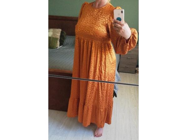 Oranje panterprint jurk XL