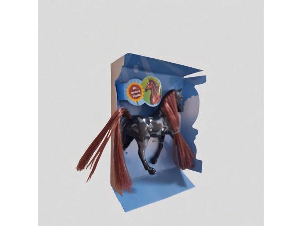 Little horse speelpaard zwart grijs bruine haren camouflage