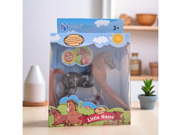 Little horse speelpaard zwart grijs bruine haren camouflage