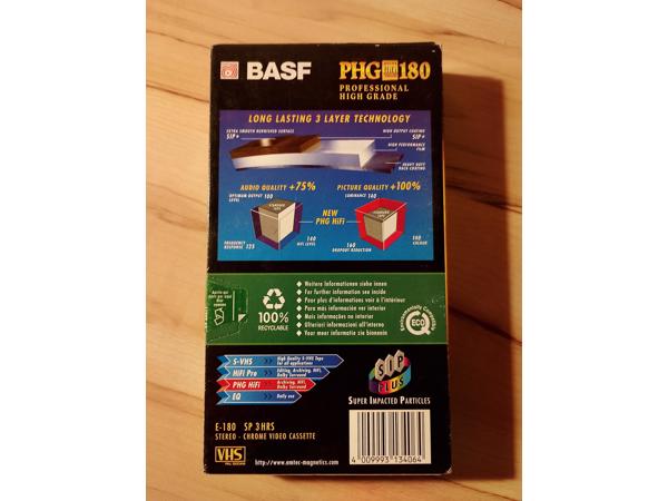 6 Basf / Emtec PHG 240 videocassette + 1 PHG 180 VHS