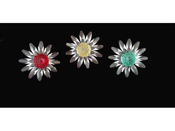 Swarovski Margriet rood, groen en geel met doos