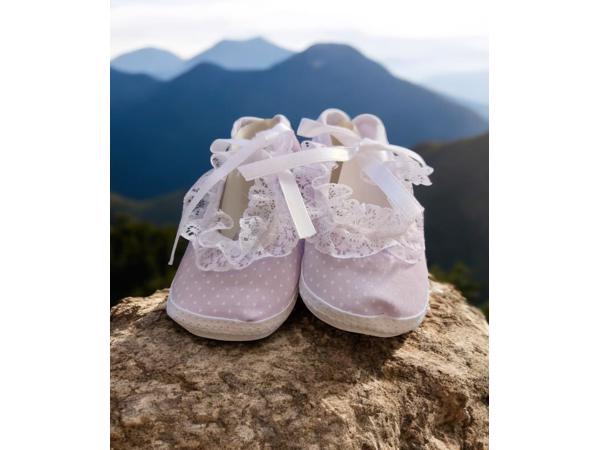 Junior Joy Babyschoenen Newborn Meisjes Paars/wit Met Stippe