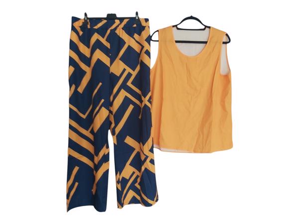 2 delige zomer set blauw oranje XXL