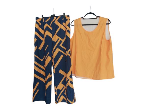 2 delige zomer set blauw oranje XXL
