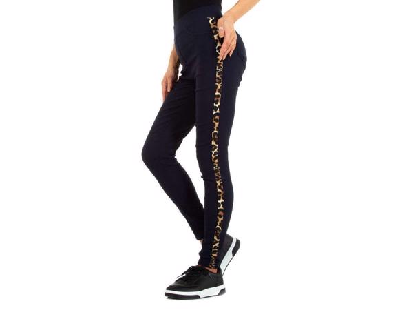 Fashion stevige legging panterprint marine blauw S/M 36/38