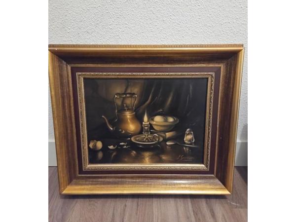 Stilleven olieverf op paneel Jan schreuder van de Coolwijk