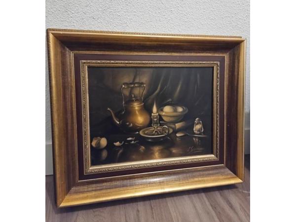 Stilleven olieverf op paneel Jan schreuder van de Coolwijk