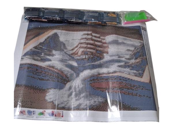 nr 16 Diamond Painting schip open boek 50x40cm (vierkant)