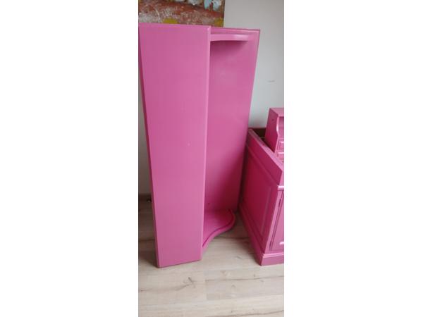 Bureau massief hout knalroze