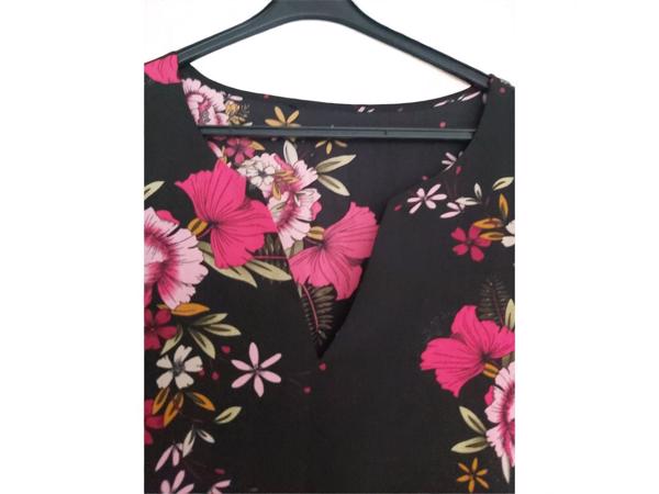 Zomer jurk zwart roze L
