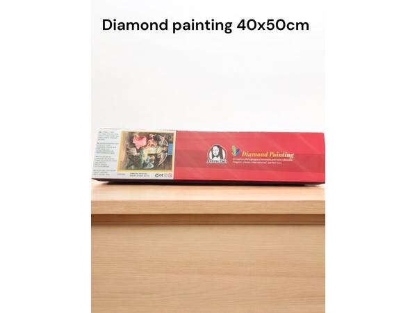 Diamond painting kerst engelen met baby en stal 50x40cm